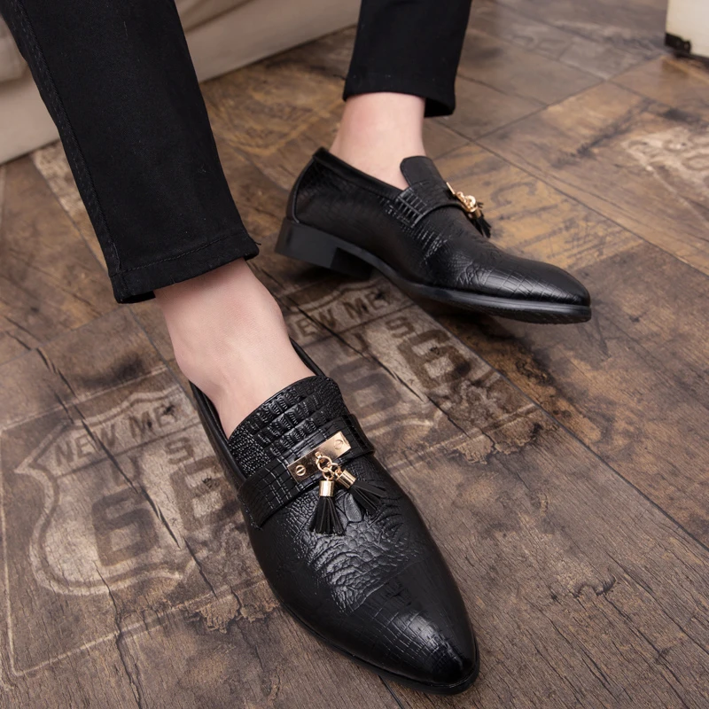 Mens Casual Leather Loafers Men Office Bureau Gents Slip on Shoes Brand Formal Dress Footwear Male Oxford For Spring Autumn | Обувь