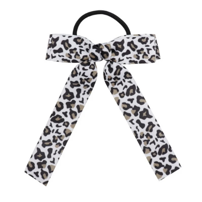 Leopard Print Распродажа! корейские Бархатные резинки для волос с бантом для девушек, эластичные резинки для волос, Женские Элегантные галстуки-бабочки, держатель для конского хвоста, аксессуары для волос - Цвет: Leopard Print