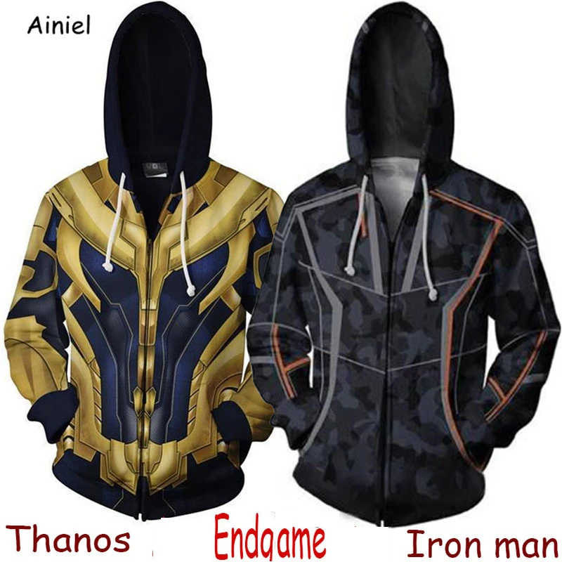 Костюм для косплея Endgame Thanos Iron Man футболка пальто куртка брюки женские толстовки
