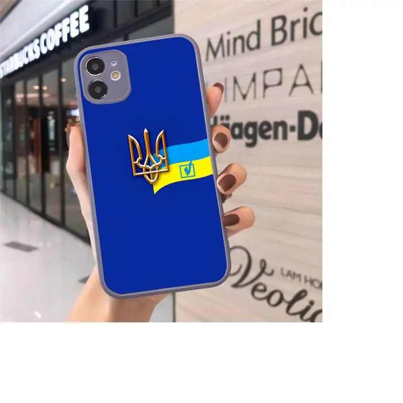 

Ukraine Flag Phone Case Matte Transparent for iPhone 7 8 11 12 s mini pro X XS XR MAX Plus cover funda
