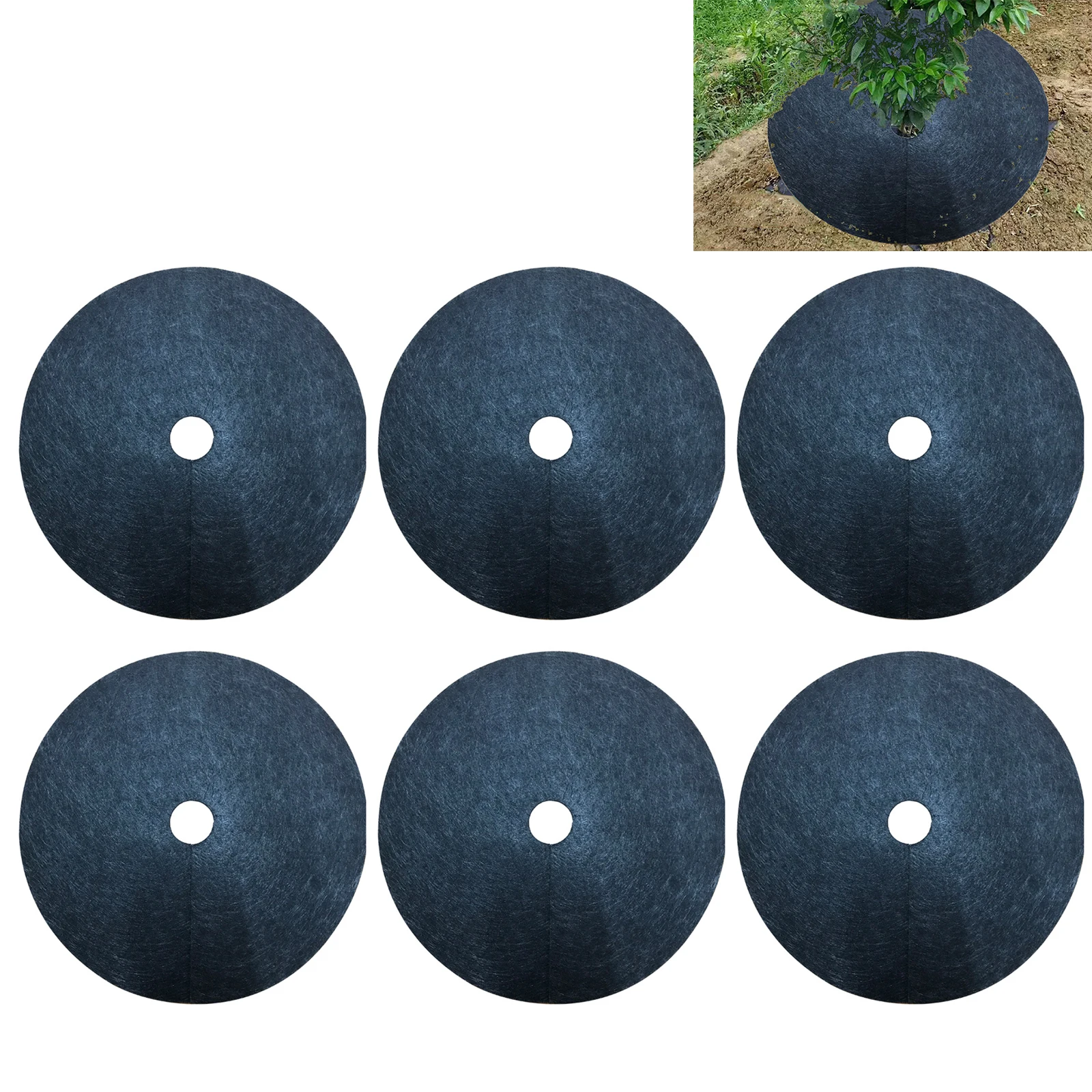 

Weed Mat Protection Covering Ring Garden Tool Non-woven 6pcs 52cm Diameter Tree