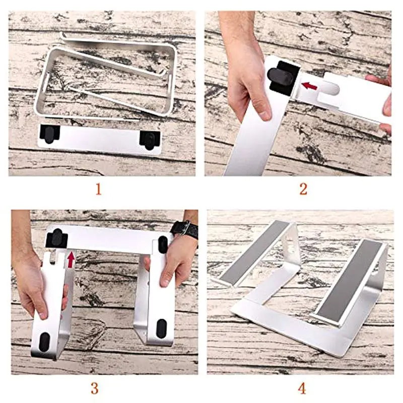

Portable Aluminum Laptop Stand Holder Ergonomic Elevator Metal Riser for 10-17 Inch Notebook PC