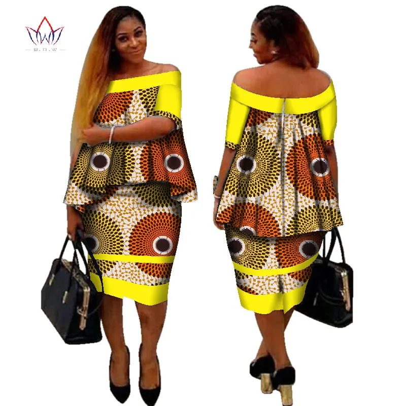 9 Африканский dashiki печати Женская одежда Двойка Топы корректирующие и Для тела кукурузы юбка Дизайн Мода г. плюс Размеры bintarealwax WY2890 - Цвет: 9