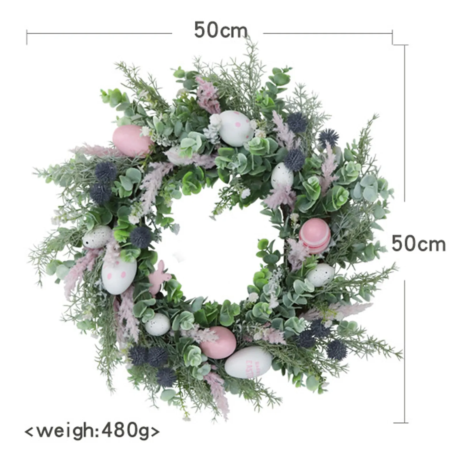 

2021 Rattan wreath Easter egg Craft decorative hanging Ornaments for Home door hanging decoration Party DIY Garland Gifts