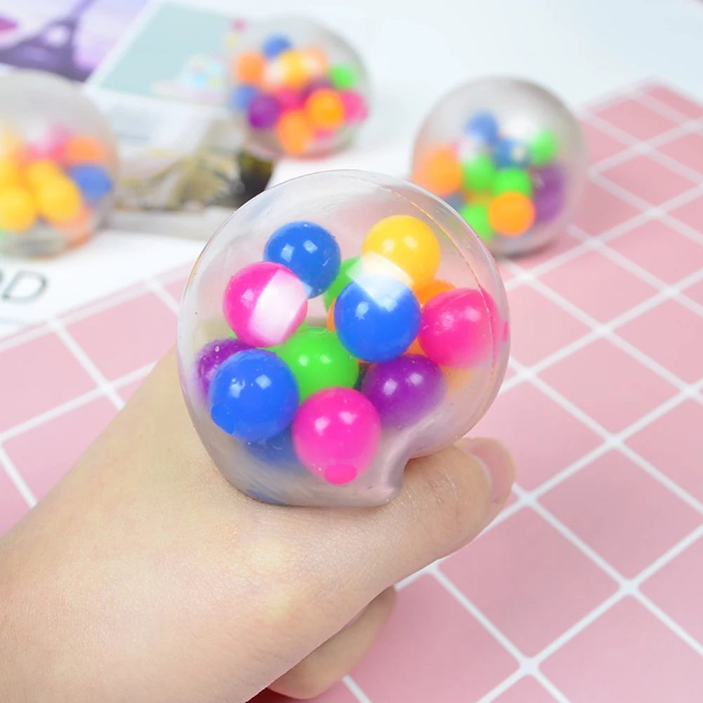 Juguetes antiestr&eacute;s para ni&ntilde;os y adultos, Bola de alivio de tensi&oacute;n colorida, bolas esponjosas de descompresi&oacute;n, regalos-0
