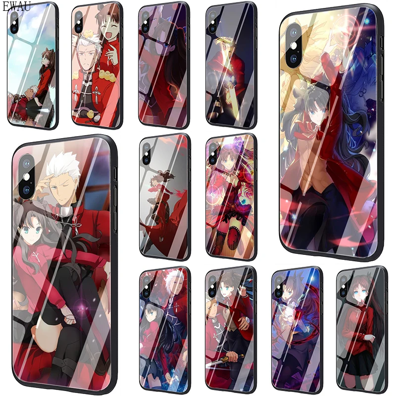Чехол для телефона из закаленного стекла EWAU Fate Stay Night Rin Tohsaka &amp Archer iphone SE 2020 5 5s 6 6s 7 8