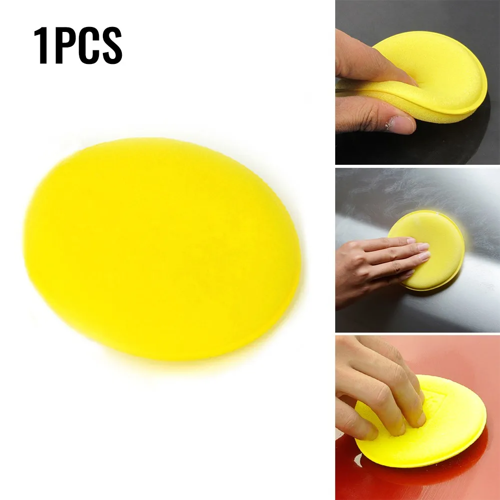 

100*6mm Yellow Car Waxing Polish Sponges Applicator Wax Waxing Foam Cleaning Wash For Use With Wax Polish Tyre Dressing