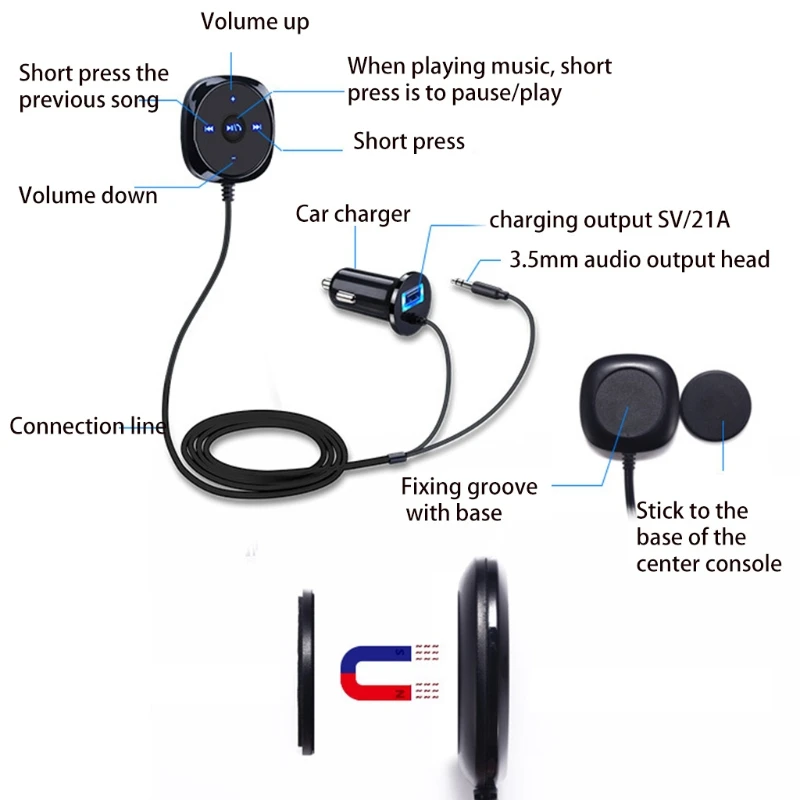 40GD многофункциональный автомобильный mp3-адаптер с функцией Bluetooth-совместимого