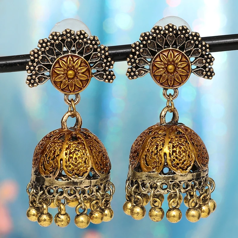 Индийские Jhumka серьги «Слоник» цыганские ювелирные изделия в стиле ретро этнические бусины в античном стиле висячие серьги с кисточками для женщин богемный подарок