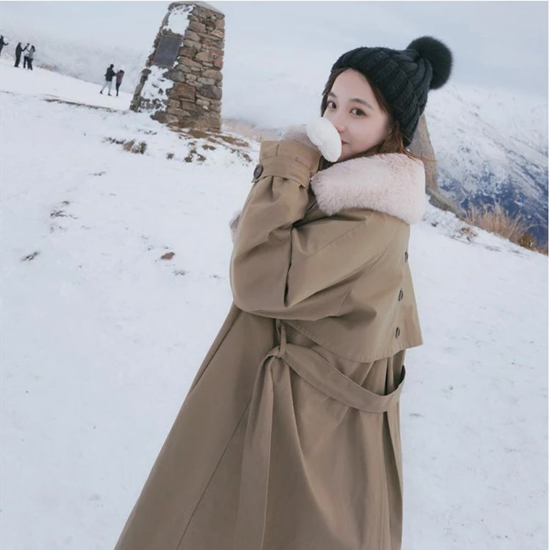 

2020 New Autumn Windbreaker lady Down Jacket Women Medium Long Thicker Mujer female Loose Jacket Slim Solid High Quality