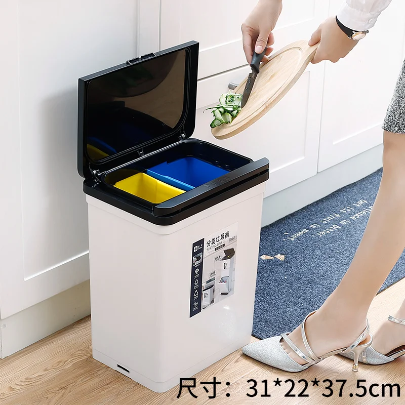 Latas de Lixo de Compostagem de Camadas Latas de Lixo de Cozinha Escaninhos de Resíduos Kosze do Segregacji Lata de Lixo Duplas Lixo Resíduos Reciclar Zero Smieci