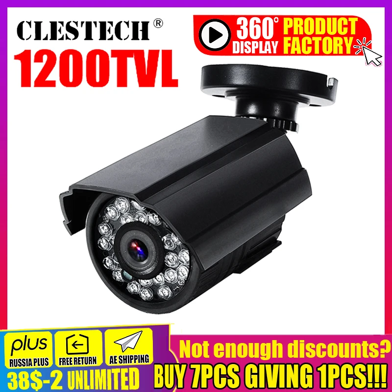 

Мини-камера видеонаблюдения HD, 1200TVL, с кронштейном