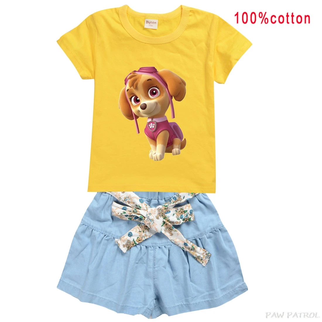 Детская Хлопковая футболка с коротким рукавом и юбка Щенячий патруль | одежда