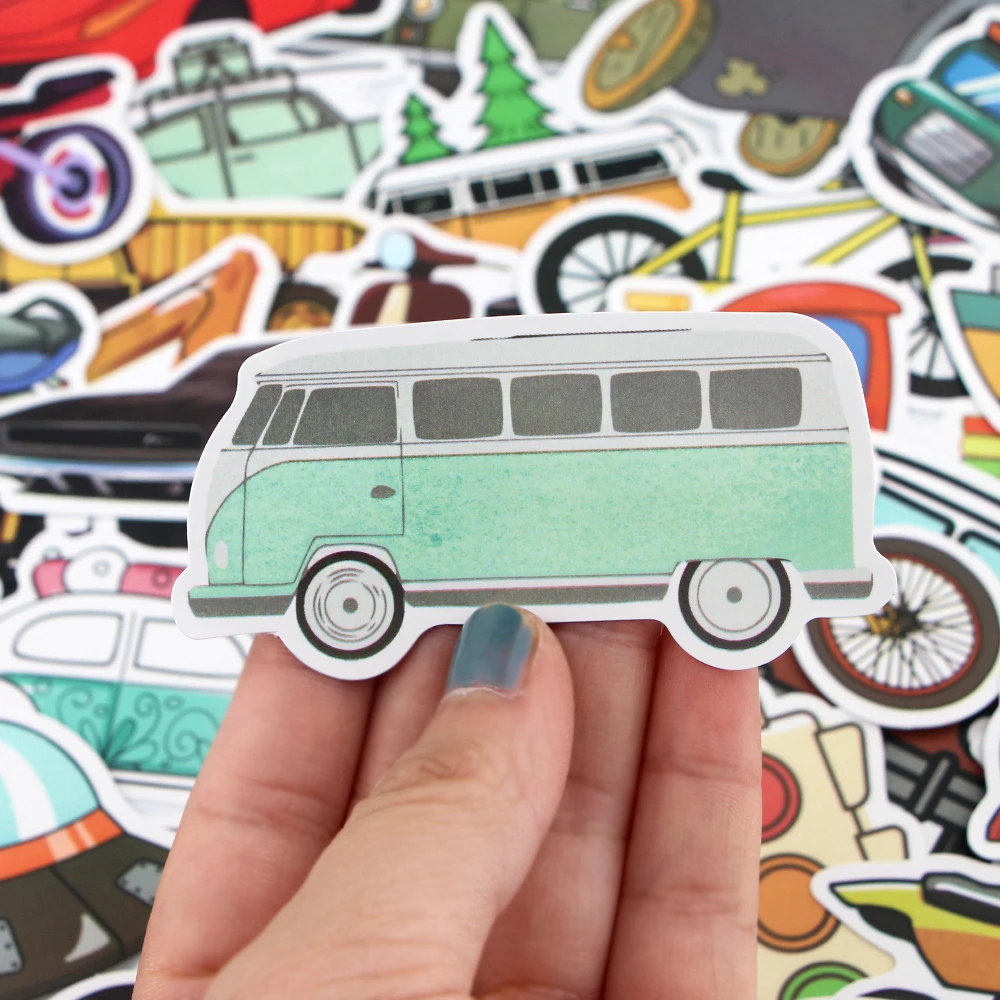 

Ransitute R872 40pcs/set Transportation Creative Badges DIY Decorative Stickers Cartoon Style For Notebook Phone Stickers