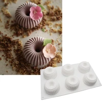 6 holes cookie shape silicone cake decorating mold for baking silicon moldes dessert mousse pastry molds bakeware tools