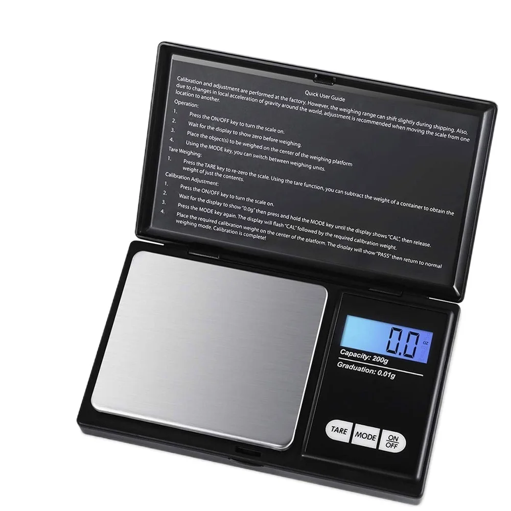 

2022NEW Mini Kitchen Scale Jewelry Stainless Steel 0.01g Electronic Weight Scale Digital Pocket Scale Gold Gram Balance Weight
