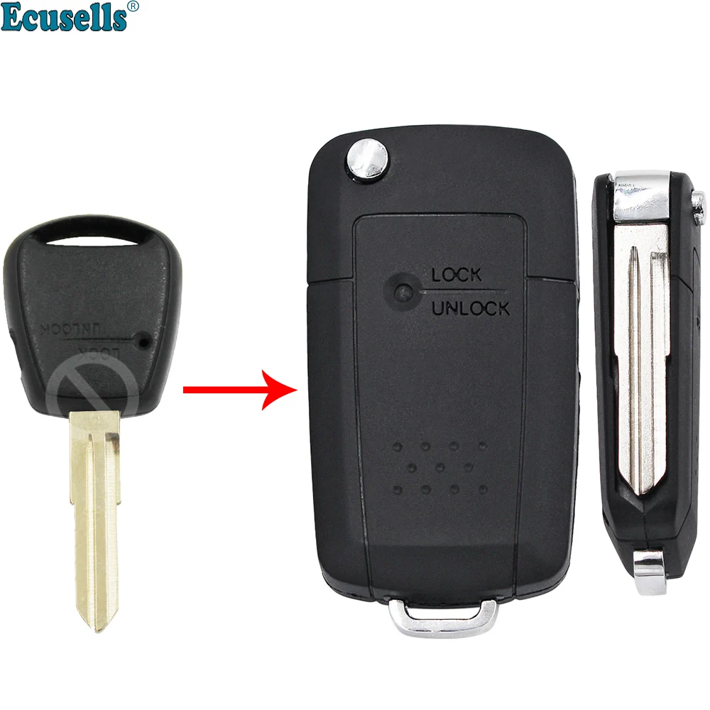 Складной ключ брелок с 1 кнопкой чехол без ключа подходит для Hyundai Accent Kia Rio|Ключ от