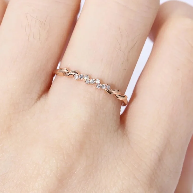 

Trendy Female Geometric Ring Pretty AAA Wedding Bands For Women Anniversary Jewelry Gifts For Girlfriend Wholesale