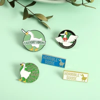 cartoon untitled goose game game big goose brooch enamel pins white goose badge all match clothing accessories jewelry gifts