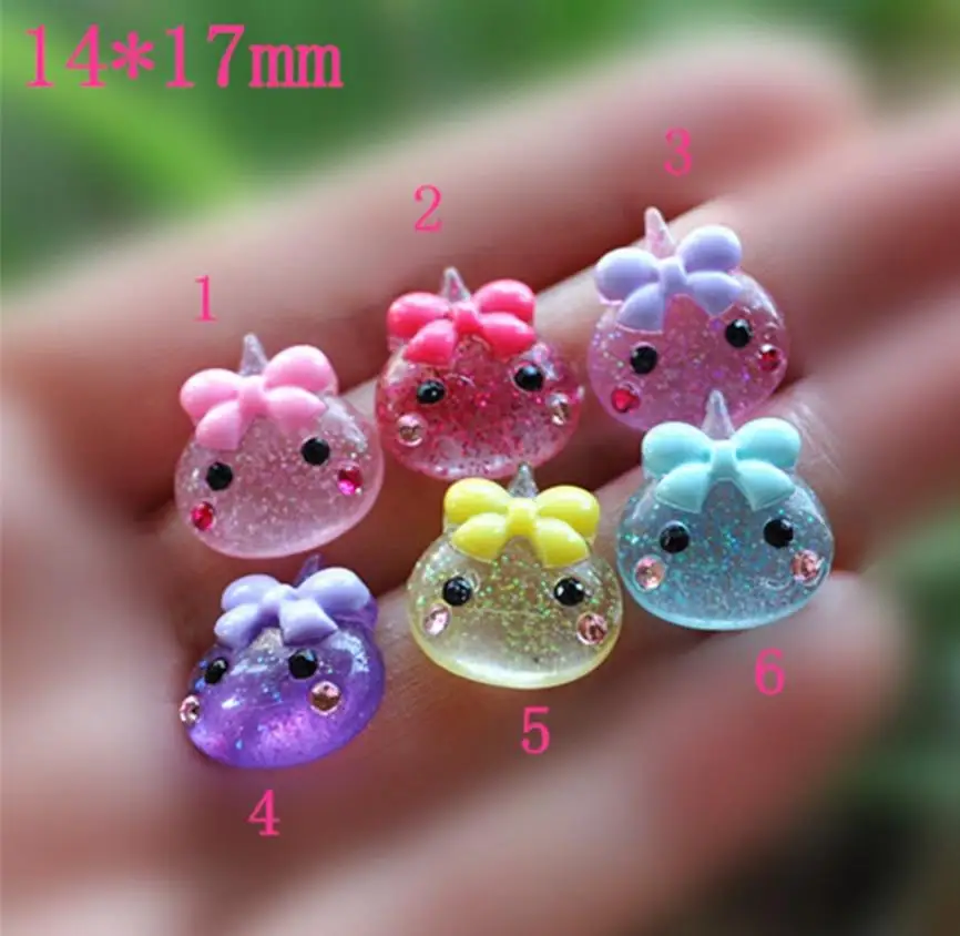 

kawaii 100pcs Cute Resin Crown Botoes De Resin Bowknot water droplets doll Flat Back Resin Cabochon For DIY Decoration