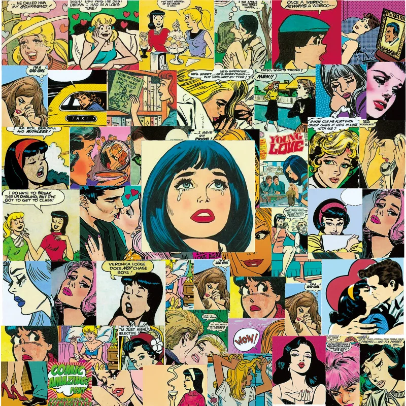 54 шт./пакет в винтажном стиле Красивая девушка наклейки для скрапбукинга DIY мусор