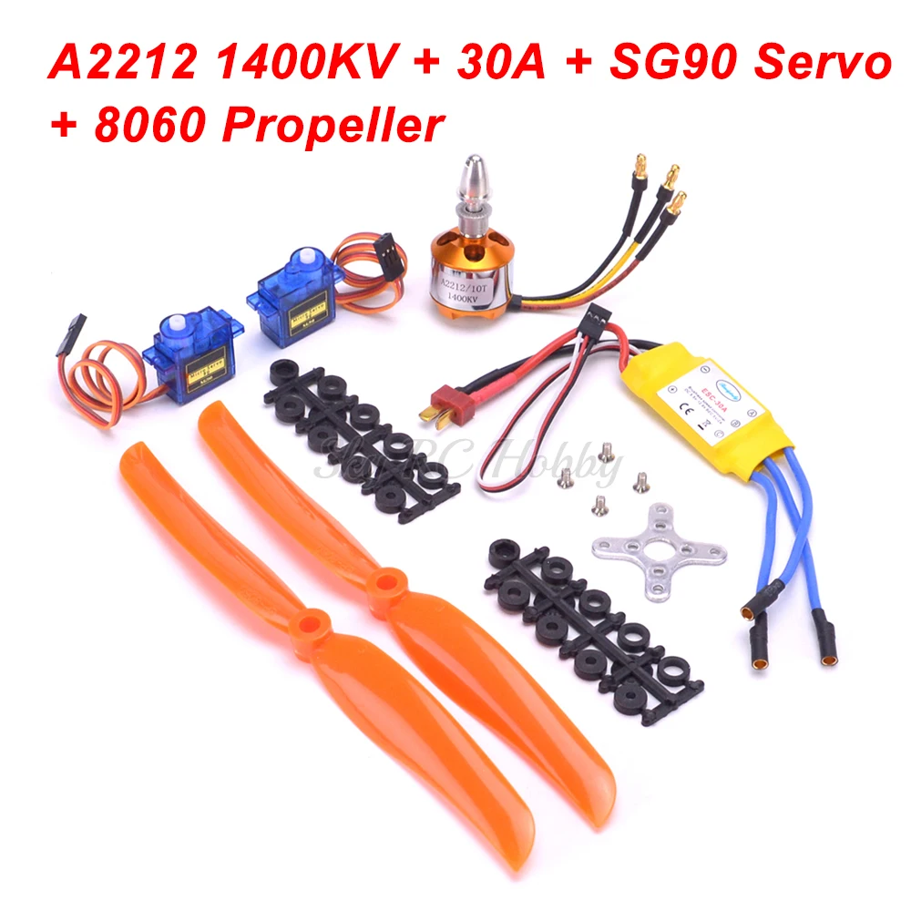 

A2212 2212 1000KV / 1400KV / 2200KV бесщеточный двигатель 30A / 40A ESC SG90 Micro Servo 6035 8060 Prop для радиоуправляемого вертолета с неподвижным крылом