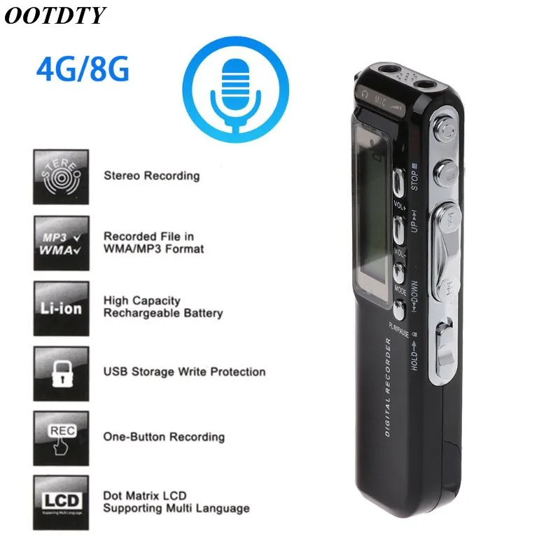 4 ГБ/8 ГБ USB ручка цифровой диктофон голосовой активация Аудио Диктофон MP3 плеер