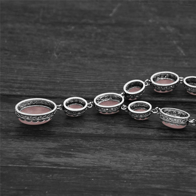 Винтажное ожерелье из натурального кварца для женщин античное посеребренное