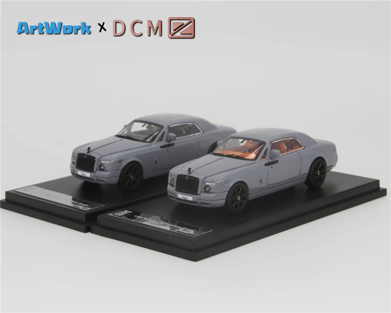 

Искусство x DCM 1:64 Rolls Royce Phantom Coupe, серый и оранжевый/черный, интерьерная литая модель автомобиля