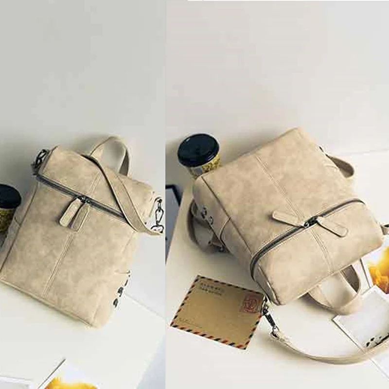 

2021 PU Leather Backpack Women Waterproof PU Leather Ladies Zipper Female Casual Shoulder Bag Teenager School Bag