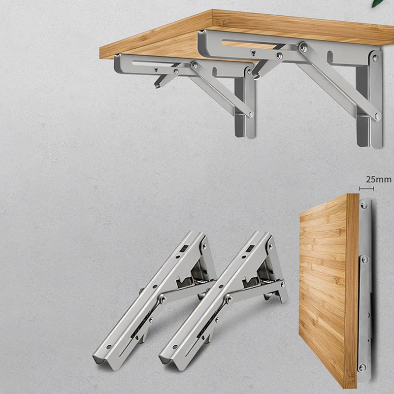 

2pcs Folding Bracket For Shelf Table Desk Wall Mounted Support Collapsible Long Release Arm Space Savin High Quality Durable
