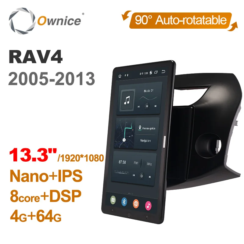 

Автомагнитола Ownice, 1 Din, 1920x1080, Android 10,0, 13,3 дюйма, GPS, мультимедиа, для Toyota RAV4, 2005, 2008, 2013