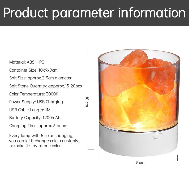 

USB Crystal Light Natural Himalayan Salt Lamp Led Lamp Air Purifier Mood Creator Indoor Warm Light Table Lamp Bedroom Lava Lamp#
