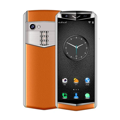 Роскошный смартфон 3," 3 ГБ ОЗУ 32 Гб ПЗУ Android 8,1 gps Bluetooth точка доступа Лицо ID кожаный телефон 4G LTE мобильный телефон - Цвет: orange silver