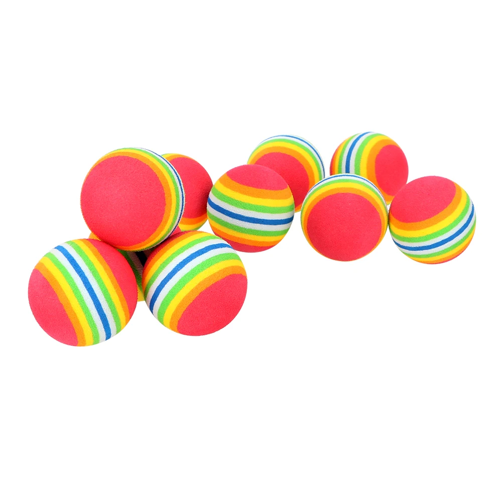 

Interactive Cat Toys Training Pet Supplies Colorful Balls Cat Football Training Toys EVA Balls 10Pcs Rainbow Cat Toy