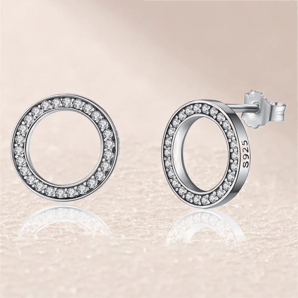 

290585CZ FOREVER SILVER & ZIRCONIA EARRING STUDS