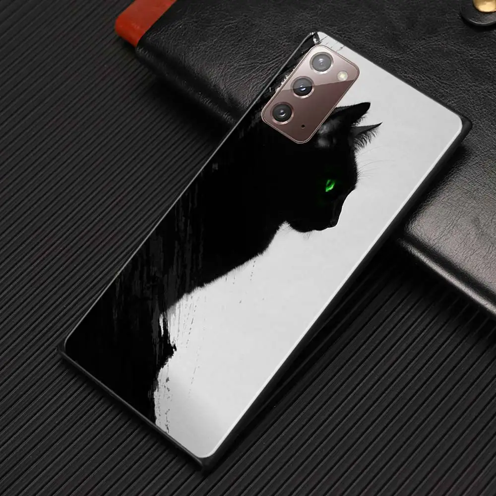 

Black Cat Phone Case for Samsung Galaxy Note 20 10 Plus 10 Lite Note 8 9 10 20 Ultra 5G Silicone Fundas cover Fall Shell