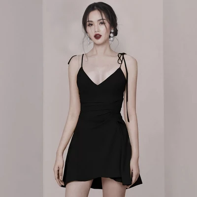 

New 2020 Elegant Spaghetti Strap Party Dresses Summer Women High Quality Sexy Mini Short Club Dress
