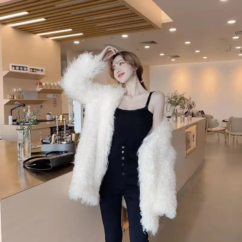 

Женское пальто с искусственным мехом Mazefeng, винтажное пушистое пальто с искусственным мехом на зиму, Повседневные Вечерние пальто на осень ...