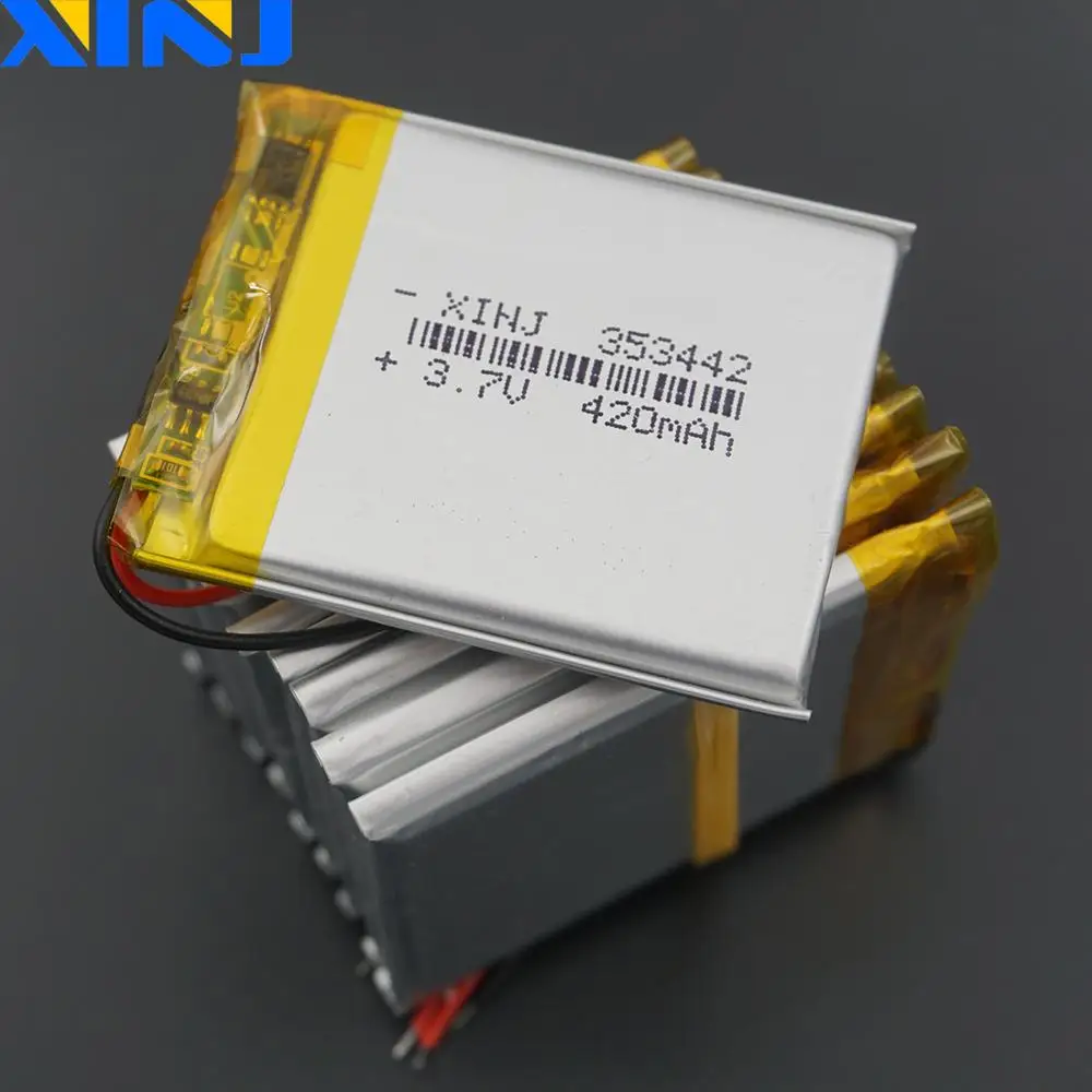 XINJ 3 7 V 420 mAh литий полимерная батарея Li ion li po cell 353442 для MP3/MP4 Электронная книга