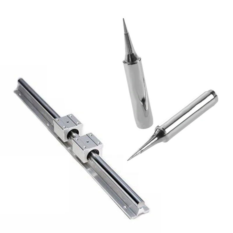 

2X Soldering Head Soldering Iron 900M-T-I0.4Mm OD Soldering Iron Head & 1Pc Linear Guide Rail 500Mm +2Pcs Linear Bearing