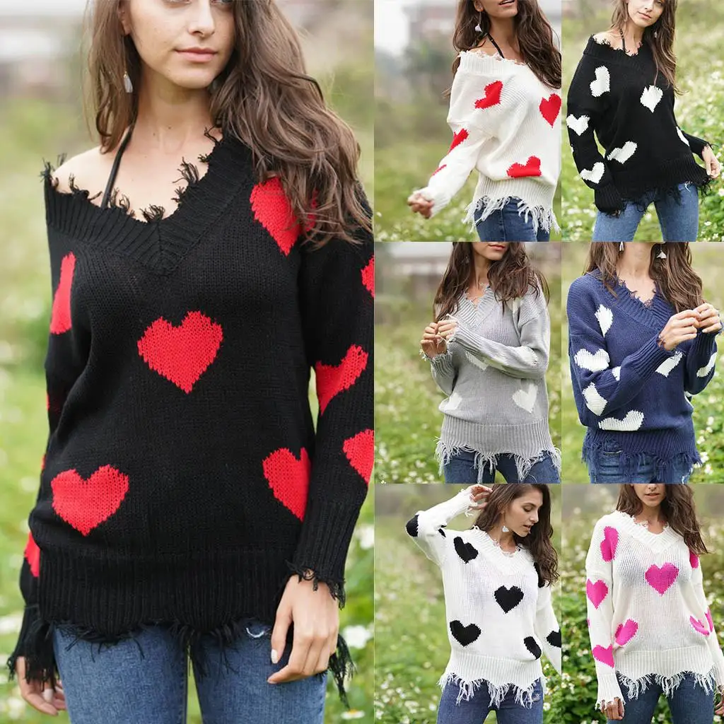 

Womens Sweater Off The Shoulder Sweater Casual Knitted Loose Long Sleeve Pullover Fashion Female Winter Tops