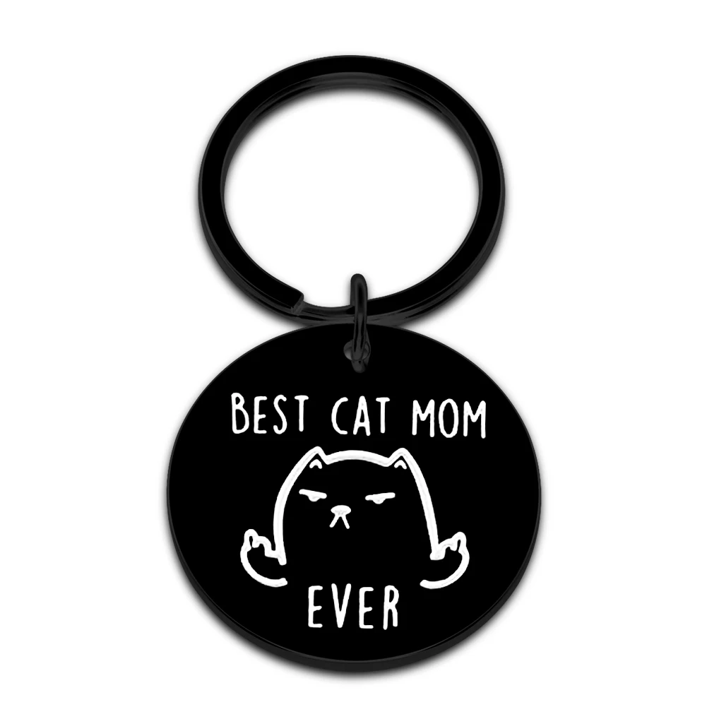 

Cat Funny Best Friend Keychain Birthday Thank You Gifts for Women Men Anniversary Friendship Presents for BFF Daughter Son