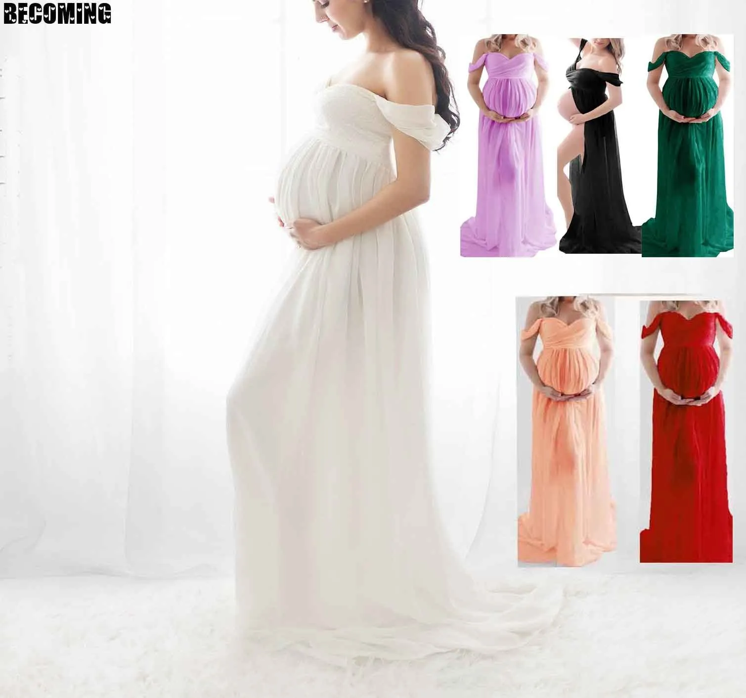 Платье для беременных фотография белое платье Одежда большое сексуальное