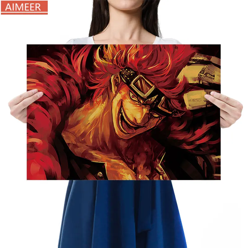 AIMEER One Piece Аниме персонаж эустасс ребенок комикс плакат в стиле ретро из крафт