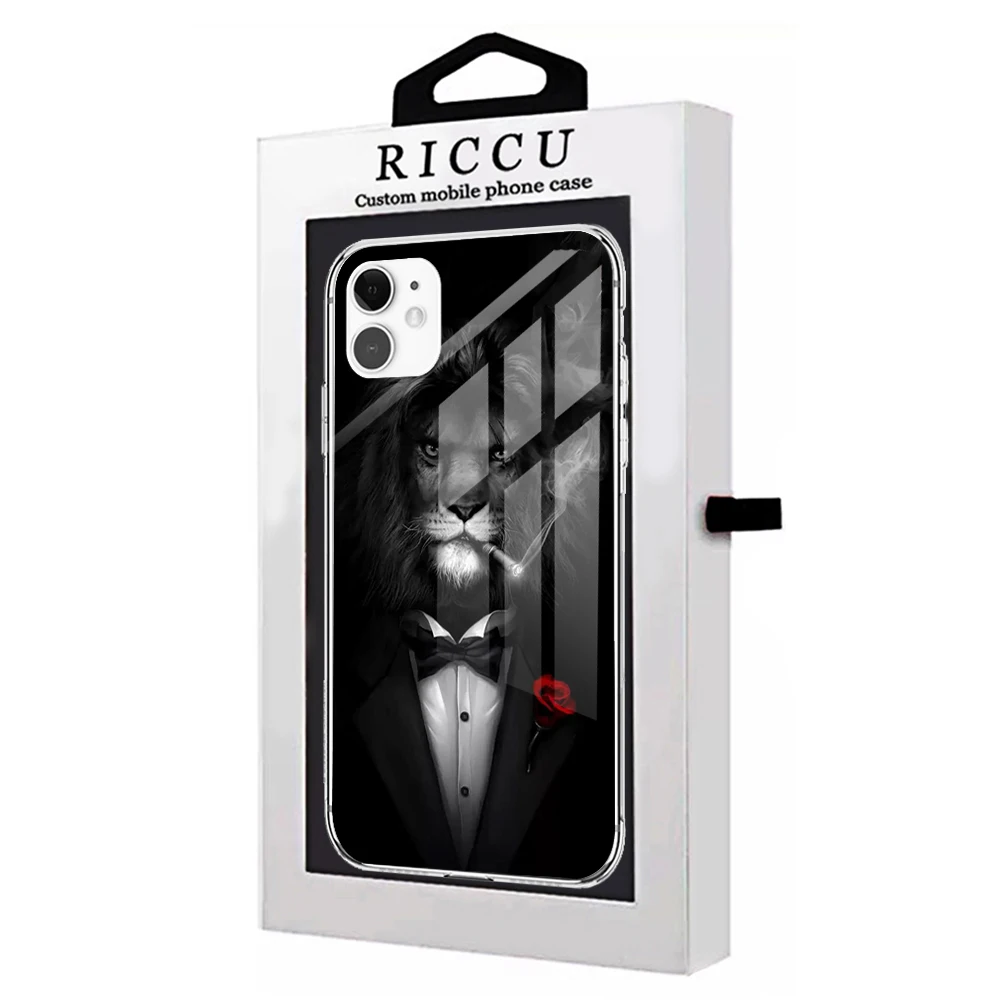 Мужские рубашки с галстуком и штанов курение лев cat Чехол для мобильного телефона