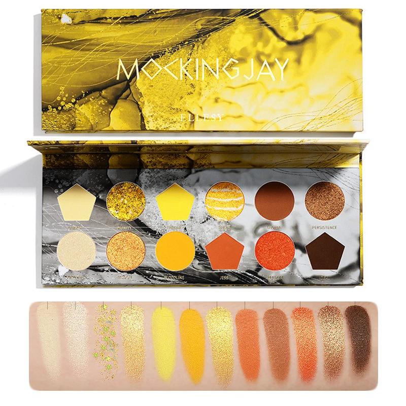 12 цветов неоновые тени для век Палитра Красочные водонепроницаемые макияж