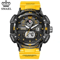 smael top luxury brand mens watch outdoor sports waterproof watches dual display quartz rubber digital clock relogio masculino