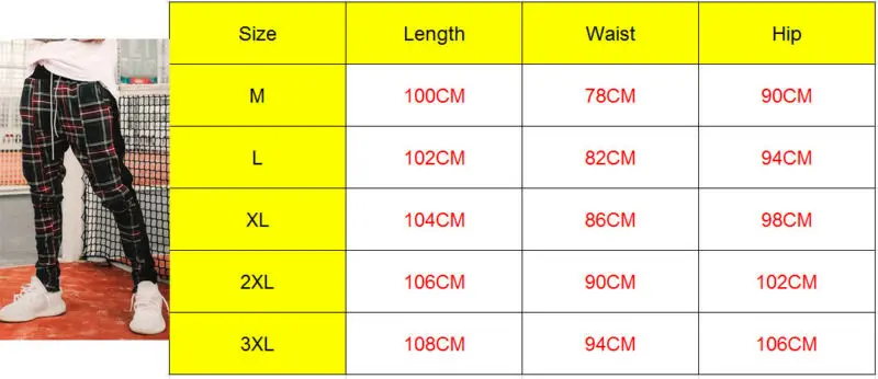 

Gym Men Trousers Casual Plaid Tracksuit Bottoms Skinny Joggers Sweat Track Pants High Street Wear