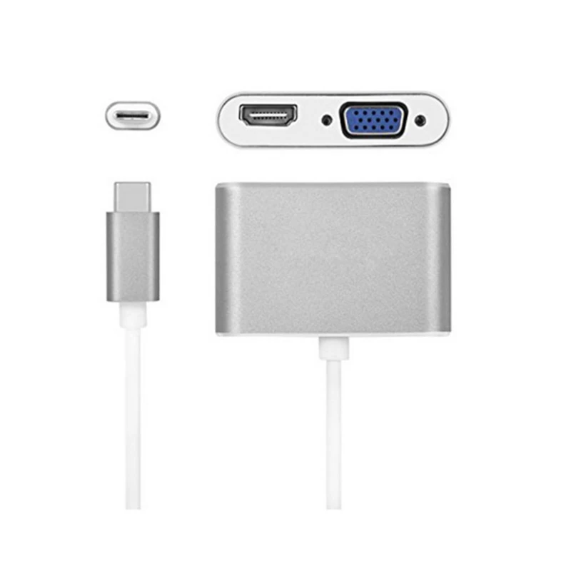 USBC HDMI с поддержкой 4K 30 Гц VGA Hub адаптер USB 3 1 Тип C To 1080P HDTV Аудио Видео конвертеры для